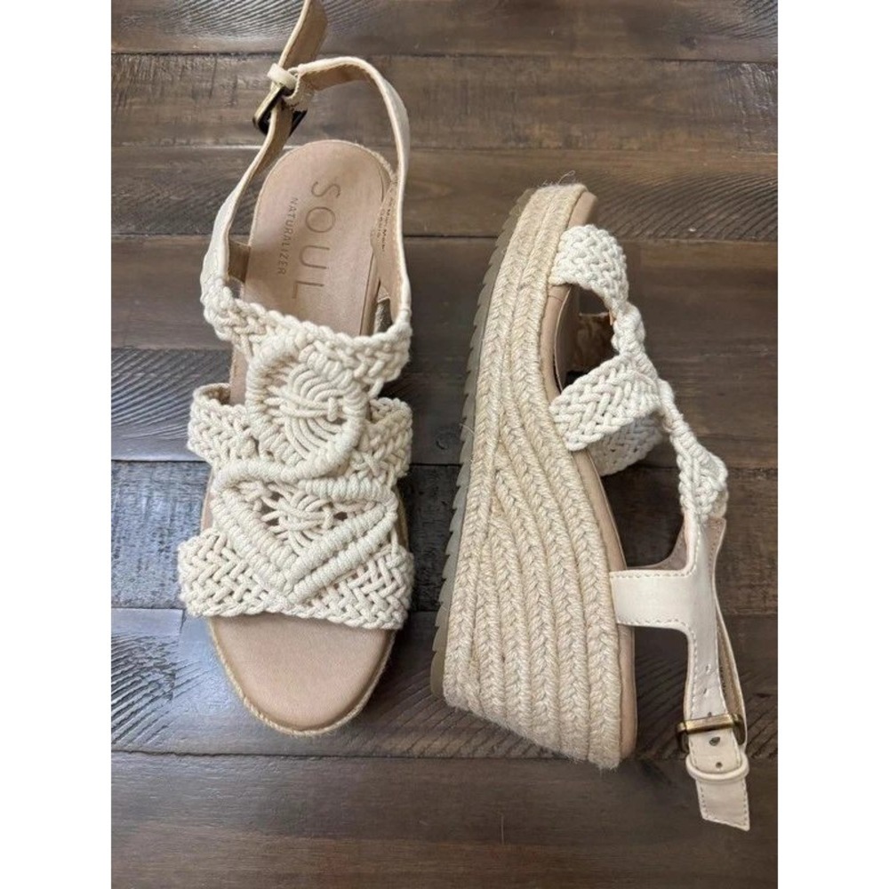 Soul Naturalizer Oasis Wedge Sandals 6.5M Cream